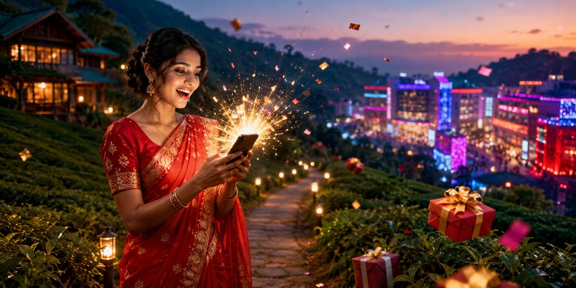 বাংলাদেশের মোবাইলে ক্যাসিনো গেমস উপভোগ করছেন একজন নারী